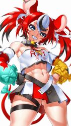 1girls abs clothed female_only hakos_baelz hakos_baelz_(1st_costume) hololive hololive_english hololive_english_-council- hololive_english_-promise- kemonomimi muscular_female rat_ears rat_tail red_hair sharp_teeth skylock smile virtual_youtuber