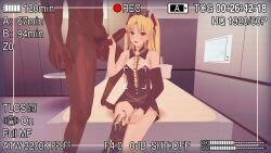 3d bed blonde_hair drew_(artist) ereshkigal_(fate) fate/grand_order fate_(series) handjob koikatsu recording