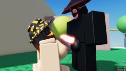 1boy 1girls 3d big_ass big_penis combat_warriors dotty1001 glowing_penis roblox roblox_avatar roblox_game robloxian self_upload straight tagme