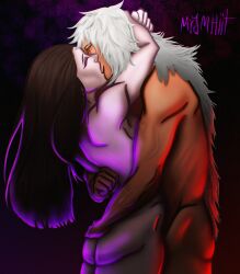 2boys arms_around_neck arms_around_waist ass black_hair closed_eyes gay hugging jiraiya kissing long_hair makeup male male/male male_only mrymhjjt multiple_boys naked naruto naruto_(classic) naruto_(series) naruto_shippuden orochimaru pale_skin passionate passionate_kiss standing very_long_hair white_hair white_skin yaoi