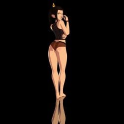 1:1 3d animated asian asian_female ass avatar_the_last_airbender azula bare_legs bare_shoulders barefoot black_background breasts calupoh clothing feet female gym_clothes gym_shorts gym_uniform medium_breasts modern_setting mp4 no_sound panties rotated rotation simple_background tagme tank_top thinking turntable_(animation) video webm