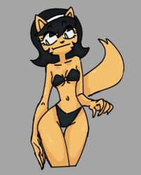 2022 anthro breasts domestic_cat felid feline felis female front_view hair kitty_katswell legs_together looking_down mammal navel nickelodeon puppy_(artist) simple_background small_waist solo straight_face t.u.f.f._puppy thigh_gap two_piece_swimsuit wide_hips