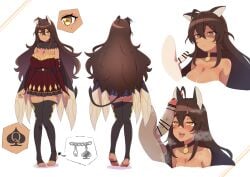 1girls 2boys brown_hair cat_ears cat_tail catgirl censor_bar censored clothing collar cuckold dark-skinned_male dark_skin disappointed disgusted erect_penis female ibrahim_ii_(ibrahim18558635) interracial kemonomimi light-skinned_male light_skin nekomimi netorare original_character penis_awe penis_size_comparison penis_size_difference queen_of_spades small_penis small_penis_humiliation tattoo yellow_eyes