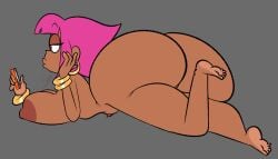 1girls 2022 5_fingers 5_toes areolae big_ass big_breasts bracelet bracelets breasts cartoon_network casual_nudity cellphone commission completely_nude completely_nude_female cute dark-skinned_female dark_skin earrings enormous_ass enormous_butt female gold_bracelet gold_bracelets gold_earrings golden_bracelet golden_bracelets golden_earrings huge_ass huge_breasts huge_butt human human_shannon humanized lying lying_on_stomach naked naked_female nude nude_female ok_k.o.!_let's_be_heroes phone pixelzsinful pubic_hair purple_hair shannon_(ok_k.o.!_let's_be_heroes) shannon_boxman sideboob simple_background tagme thick_thighs voluptuous wide_hips