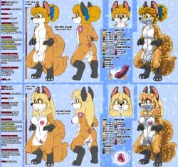 2022 3_toes 5_fingers accessory animal_genitalia animal_penis anthro anus areola arm_markings ass balls biped black_ears black_markings black_nose blonde_hair blue_bow blue_eyes blue_ribbon bow_ribbon breasts brown_body brown_fur canid canine canine_penis character_name claws clitoris color_swatch countershade_face countershade_legs countershade_neck countershade_torso countershading digital_media_(artwork) english_text erection eyelashes facial_tuft feet female finger_claws fingers firecat fluffy fluffy_tail fox fully_sheathed fur genitals gloves_(marking) green_eyes hair hair_accessory hair_ribbon hairbow hi_res humanoid_genitalia humanoid_pussy information kit_(kitsune_youkai) kitsune_youkai knot leg_markings long_hair male mammal markings measurements model_sheet multicolored_body multicolored_fur nipples nude open_mouth penis pink_areola pink_inner_ear plushie-like ponytail pussy ribbons shaded sheath smile socks_(marking) sparkling_background text tied_hair toe_claws toes white_body white_claws white_countershading white_fur