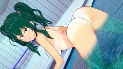 3d ass choker eight69 female female_deku female_only green_eyes green_hair izuku_midoriya my_hero_academia rule_63 tagme twintails