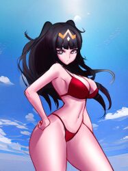 alternate_costume bikini breasts female female_only fire_emblem fire_emblem_awakening jaxartdump nintendo red_bikini red_swimsuit solo swimsuit tharja_(fire_emblem) white_skin