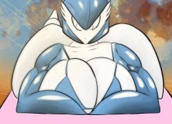 1girls anthro big_breasts bloodtail breasts eyeshadow female female_gardevoir female_only furry game_freak gardevoir hi_res huge_breasts large_breasts muscular muscular_female nintendo pokémon_(species) pokemon pokemon_(species) shiny_pokemon solo solo_female tagme thick_thighs white_body