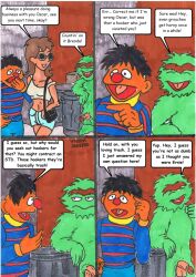 anthro ernie green_hair hooker oscar_the_grouch penis_out prostitute prostitution saiyaman sesame_street