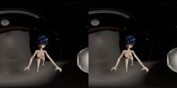 1girls 3d blue_eyes blue_hair boob_squish breasts dreamvr female female_only marinette_dupain-cheng miraculous:_tales_of_ladybug_and_cat_noir miraculous_ladybug nude nude_female pov pov_eye_contact self_upload slim slim_girl solo stereogram vr vr_media