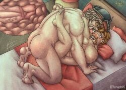 anal anal_sex anal_sex bara beard brown_hair gay hat identity_v inside_view kevin_ayuso kurt_frank kurt_frank_(identity_v) male male/male male_only mask nude nude_male red_hair romantic tongue_out x-ray yaoi yunartsn