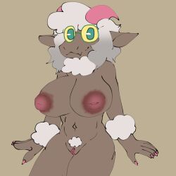 1:1 1girls 2022 2d alternate_universe anthro anthro_female anthro_only big_breasts black_body blush bovid breasts caprine deltarune digital_media_(artwork) eyewear female female_only fingernails fur furry furry_female furry_only genitals glasses goat hi_res horn humanoid humanoid_female humanoid_only hybrid inverted_nipples looking_at_viewer mammal mammal_humanoid nails naked nintendo nipples nude pokémon_(species) pokemon pokemon_(species) pussy ralsei ralseibutbigger rule_63 simple_background smile solo thick_thighs undertale_(series) video_games wool_(fur) wooloo