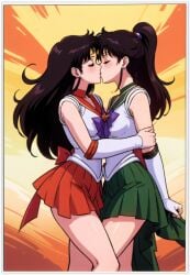 ai_generated girl_on_girl lesbian_couple lesbian_kiss lesbian_sex sailor_jupiter sailor_mars yuri