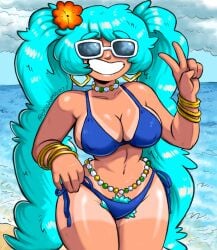 1girls artist_request ass big_ass big_breasts big_thighs bikini bracelet brazil brazilian brazilian_female brazilian_miku breasts busty cleavage cyan_eyes cyan_hair female female_focus female_only flower_in_hair hairy_pussy hatsune_miku hourglass_figure huge_ass huge_thighs latin_american_hatsune_miku_(meme) long_hair looking_at_viewer navel necklace nipple_bulge pubes pubic_hair pubic_hair_peek solo tagme tan tan_body tan_skin tanline thick_hips thick_thighs thighs turquoise_eyes turquoise_hair twintails vocaloid waist_chain wide_hips