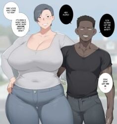 dark-skinned_male female imminent_ntr imminent_sex large_breasts larger_female mature_female milf netorare ntr smaller_male soraoraora