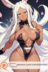 ai_generated big_breasts big_breasts breasts breasts hips mentalmelon mirko muscles muscular muscular_arms muscular_female muscular_legs muscular_thighs my_hero_academia not_naked rabbit_ears rumi_usagiyama thick thick_hips thick_thighs thighs usagiyama_rumi white_hair