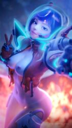 1girls 3d ass bottomless bottomless_female breasts breasts_out female functionally_nude functionally_nude_female its-gergless juno_(overwatch) nipples overwatch overwatch_2 pussy solo solo_female tagme tanline