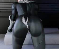 1girls 3d 3d_(artwork) after_sex black_cat_(fortnite) black_cat_(marvel) blender_(software) clothed cum cum_on_ass doggy_style fortnite fortnite:_battle_royale marvel nqmiko01 on_bed tight_clothing