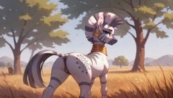 africa ai_generated animal_genitalia animal_pussy anus ass cutie_mark dock equid equine equine_genitalia equine_pussy female female_only friendship_is_magic fur grey_body grey_fur grey_hair hasbro my_little_pony pussy tail zebra zecora_(mlp)