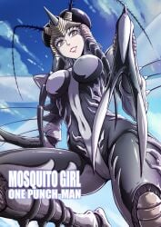 athletic_female big_breasts horn insect_girl monster_girl mosquito_girl_(one-punch_man) mosquito_musume one-punch_man white_skin