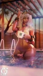 1futa 3d breasts breasts_out cigarette crown dark-skinned_futanari dark_skin dick futa_only futanari holding_object league_of_legends looking_at_viewer mug nude nude_futanari otaviox6 pool qiyana_yunalai riot_games smoking solo_focus tanline tanned water white_hair yellow_eyes