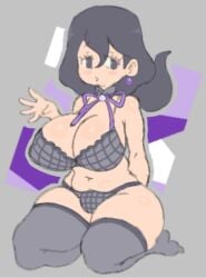 1girls deveneleven hex_maniac_(z-a) kneeling looking_at_viewer pokemon tagme thick_thighs underwear