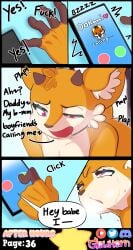 absurd_res aggretsuko all_fours answering antelope anthro artifact_the_fox black_body black_fur bodily_fluids bovid brainwashing brown_nose canid canine cellphone cheating cheating_(relationship) cheating_girlfriend cheek_tuft comic_page corrupted corruption cuckold deer deer_girl dialogue dirty_talk doggy_style dominant dominant_male duo electronics eyelashes facial_tuft female femsub fox fox_boy from_behind_position fur furry gazelle glowhorn happy head_tuft heart_symbol hi_res horn horns hypnosis infidelity looking_down looking_pleasured looking_up male male/female maledom mammal mind_alteration mind_control netorare ookami_(aggretsuko) open_mouth orange_body orange_fur penetration phone phone_call pink_eyes plap plap_(sound) pleased_expression sanrio scut_tail sex short_tail shuddering simple_background smile submissive submissive_female sweat sweatdrop tail talking_to_another talking_to_partner tsunoda_(aggretsuko) tuft vaginal_penetration vaginal_penetration white_body white_fur