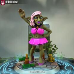 crop_top escort fantasy goblin_female hero_forge heroforge hooker prostitute prostitution skirt ugly ugly_female waving whore