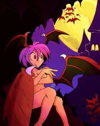 1girls breasts casual covering darkstalkers female lilith_aensland nude popfulblue succubus tagme