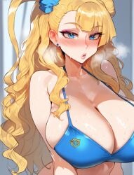 ai_generated big_breasts bikini bikini_bottom bikini_top breasts galko galko-chan gigantic_breasts girl hi_res high_resolution highres hollowbeak huge_breasts oshiete!_galko-chan shiny_skin sweat sweaty swimmingwear swimwear tagme