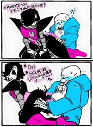 2boys blush clothed clothing comic fat_ass grinding grinding_on_penis grinding_through_clothes high_heel_boots male male/male mettaton mettaton_ex nsfwshamecave pleasure_face robot robot_boy sans shaking ship skeleton sweat sweatdrop sweating teasing thick_thighs trembling twitch_lines twitching undertale undertale_(series) whimpering