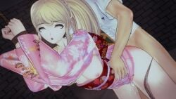 1boy 1girls 3d blonde_hair bondage bookie bottomless bound_wrists breasts_out creampie cum_in_pussy cum_inside danganronpa danganronpa_2:_goodbye_despair faceless_male female femsub hinata_hajime human koikatsu large_breasts male maledom panties_around_thigh panties_down pink_kimono saionji_hiyoko sex submissive_female tied_wrists vaginal_penetration vaginal_sex