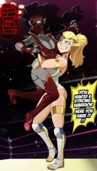 2023 2girls adora bearhug catfight character_name damaged_mask dialogue dreamworks female female_focus female_only great_dude masked masked_female mattel netflix scarred_body scars shadow_weaver she-ra she-ra_and_the_princesses_of_power signature speech_bubble text wrestling wrestling_femdom wrestling_mask wrestling_outfit wrestling_ring