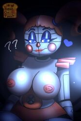 1girls 2024 2024s 2d 2d_(artwork) 2d_artwork animatronic animatronic_female areola areolae baby_(fnafsl) beanontoast big_breasts blue_eyes blue_heart circus_baby circus_baby_(fnaf) female female female_focus female_only five_nights_at_freddy&#039;s five_nights_at_freddy&#039;s:_sister_location fnaf heart nipples red_cheeks red_hair red_lipstick robot robot_girl robot_joints scottgames sister_location thick_thighs thighs twintails twintails_(hairstyle) white_body wide_hips