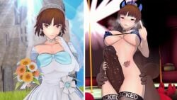 1boy 1girls 2024 3d big_breasts bikini blacked blacked_clothing brown_hair choker cock_between_legs dark-skinned_male dark_skin flower horny huge_cock interracial makoto_niijima middle_finger netorare numbersguy persona persona_5 pole queen_of_spades red_eyes slutty_outfit steamy_breath straight tattoo tiara wedding_dress white_skin