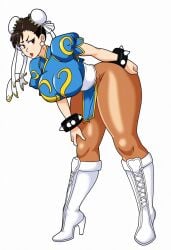 1girls ai_generated bottom_heavy bubble_ass bubble_butt bunanza_ chun-li fat_ass full_body heels perfect_body posing_for_the_viewer presenting_hindquarters solo standing street_fighter tagme toned_legs