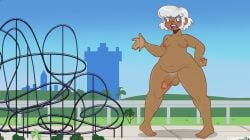 1dickgirl battle_for_dream_island bfb bfdi bfdia dark-skinned_futanari dark_skin female female_human female_pubic_hair flowerpowr futa_only futanari giantess gijinka gijinkafied golf_ball golf_ball_(bfdi) humanized nude_female object_show object_shows solo tpot