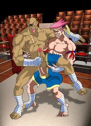 2boys adon anal bara male male_only multiple_boys multiple_males muscle penis sagat source_request street_fighter tagme testicles yaoi