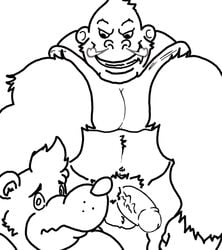 banjo banjo-kazooie banjo_(banjo-kazooie) bear conga furry gorilla male male_only monochrome multiple_males rareware