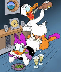 avian bird bottomless daisy_duck disney donald_duck drunk duck fucked_silly martini penis sex soft_feathers tagme