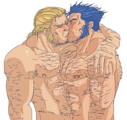 2boys bara human james_howlett magnum_feering male male_only marvel multiple_males muscle muscles nude sabretooth victor_creed wolverine_(x-men) x-men yaoi