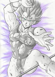 1boy boner dragon_ball dragon_ball_z erection majin_mark male male_only solo super_saiyan super_saiyan_2 tagme vegeta