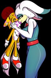 anthro anthro_only carrotia_the_rabbit fox lipstick lipstick_mark no_humans older_female rabbit sonic_(series) tails younger_male