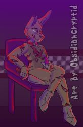 five_nights_at_freddy's hand_on_penis male male_only obsidiancryptid penis sitting solo solo_male springtrap springtrap_(fnaf)