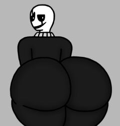 1boy 1male ass big_ass big_butt butt fat_ass fat_butt femboy gaster gay looking_at_viewer looking_back monster plump_ass presenting_butt skeleton solo tight_clothing tight_pants undertale undertale_(series) wik45