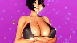 1girls 3d animated big_breasts bikini bouncing_breasts breast_expansion breasts bursting_breasts female female_only hsseamless huge_breasts mp4 no_sound solo solo_female tagme video