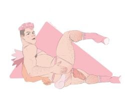 fabssdaf jockstrap male male_focus male_only pink_hair