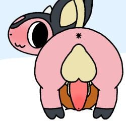 1:1 acorn anonymous_artist anus ass blush bovid bovine cattle fan_character feral feral_only food from_behind_position fruit hi_res ice looking_at_viewer male male_only mammal milky_(miltank) miltank nintendo nut_(fruit) plant pokémon_(species) pokemon rear_view sex simple_background simple_coloring smug solo video_games winter