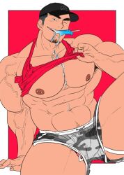 absol_(dkqthf) abusorun bara biceps bodybuilder broad_shoulders daddy dilf gay male male_only manly mature_male muscular muscular_male older_male thick_neck uncle zaddy