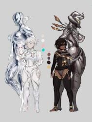 2018 4girls ass breasts character_sheet female female_only jlullaby mag_(warframe) oberon_(warframe) operator_(warframe) robot rule_63 sketch tenno thick_thighs warframe